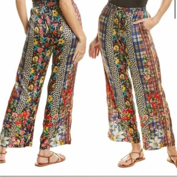 Johnny Was Pants - Johnny Was Silk Torin Pull On Wide Leg Pants.   15